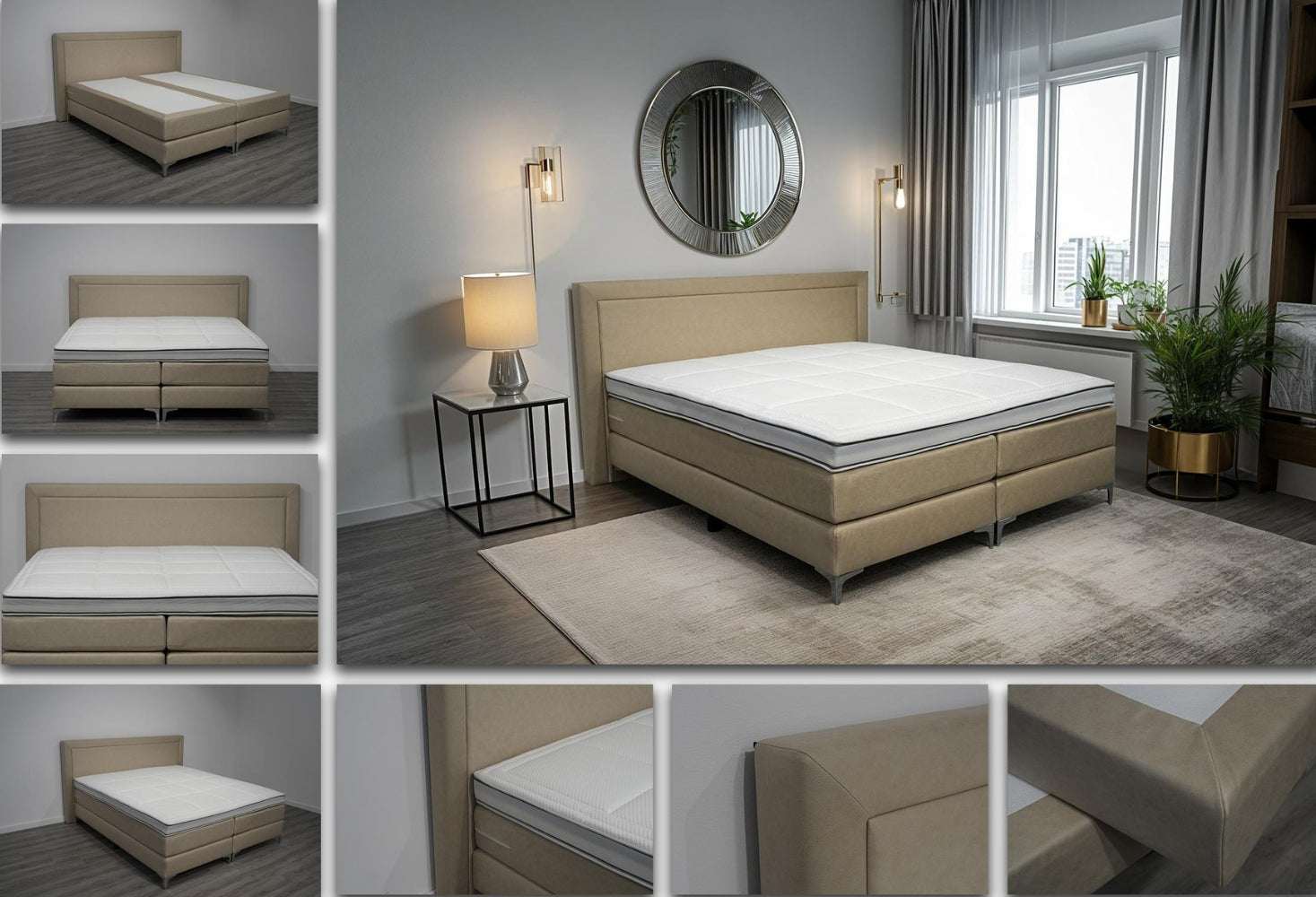 Boxspring Vierkant - Speciale editie - Luxe 7 zone matrassen - complete set met gratis topmatras