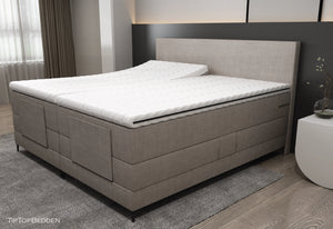 Elektrische boxspring Sergio - Stof - Luxe 7 zone matrassen - Complete set met bediening en gratis topmatras