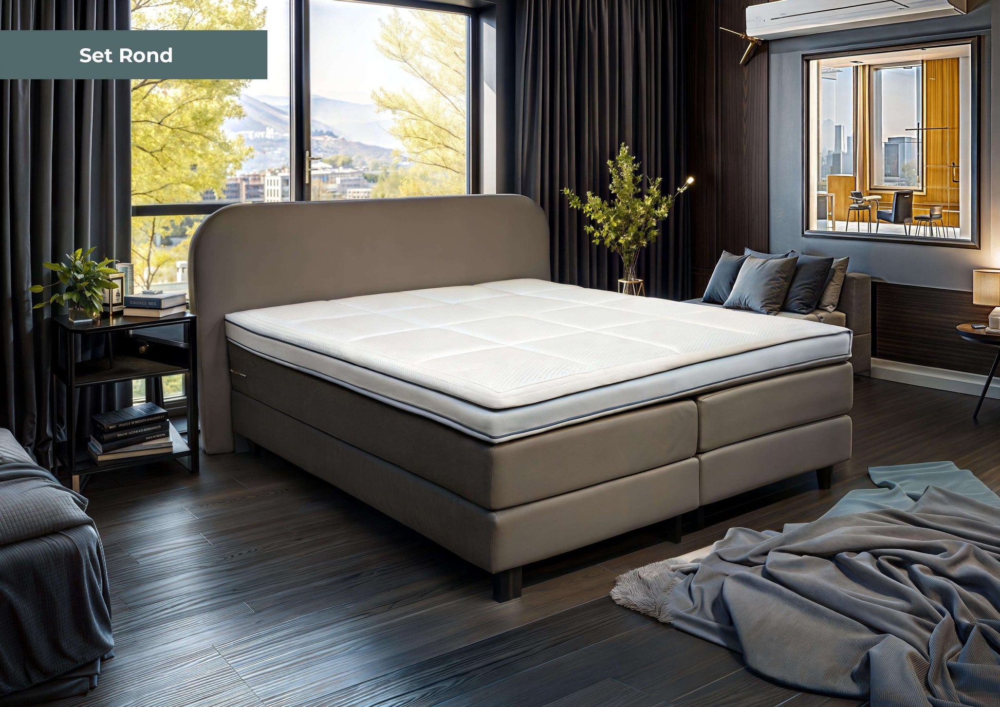 Boxspring Rond - Speciale editie - Luxe 7 zone matrassen - Complete set met gratis topmatras