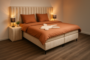 Boxspring Retro XL Special Edition - Beige - Luxe 7 zone matrassen- Complete set met gratis topmatras