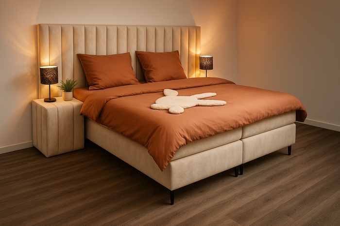 Boxspring Retro XL Special Edition - Beige - Luxe 7 zone matrassen- Complete set met gratis topmatras