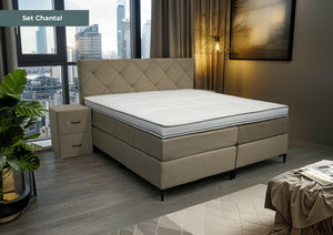 Boxspring Chantal - Speciale editie - Luxe 7 zone matrassen - complete set met gratis topmatras