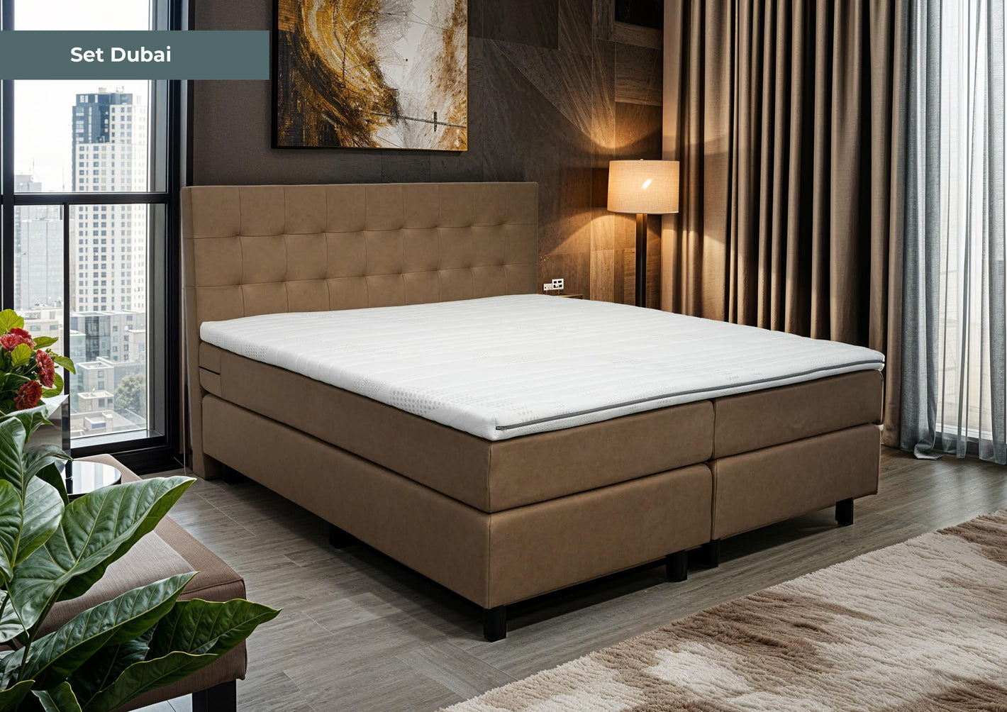 Boxspring Dubai - Speciale editie - Luxe 7 zone matrassen - complete set met gratis topmatras
