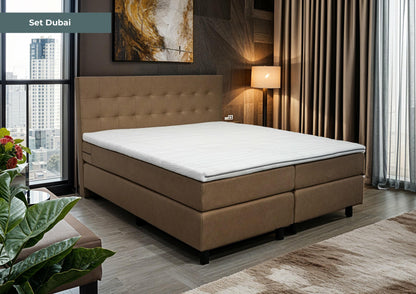 Boxspring Dubai - Speciale editie - Luxe 7 zone matrassen - complete set met gratis topmatras