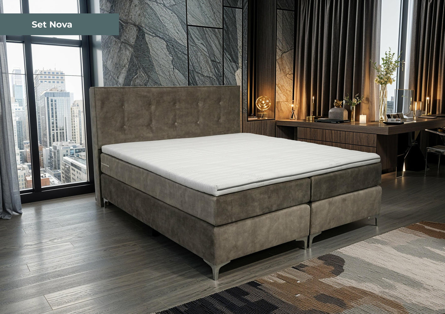 Boxspring Nova - Speciale editie - Luxe 7 zone matrassen - complete set met gratis topmatras