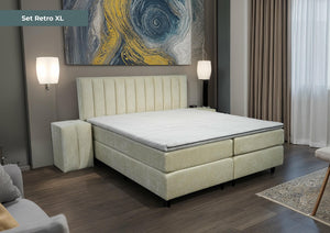 Boxspring Retro XL - Speciale editie - Luxe 7 zone matrassen - complete set met gratis topmatras