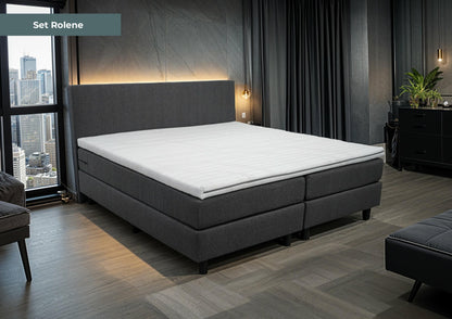 Boxspring Rolene zwart - Speciale editie - Luxe 7 zone matrassen - complete set met gratis topmatras
