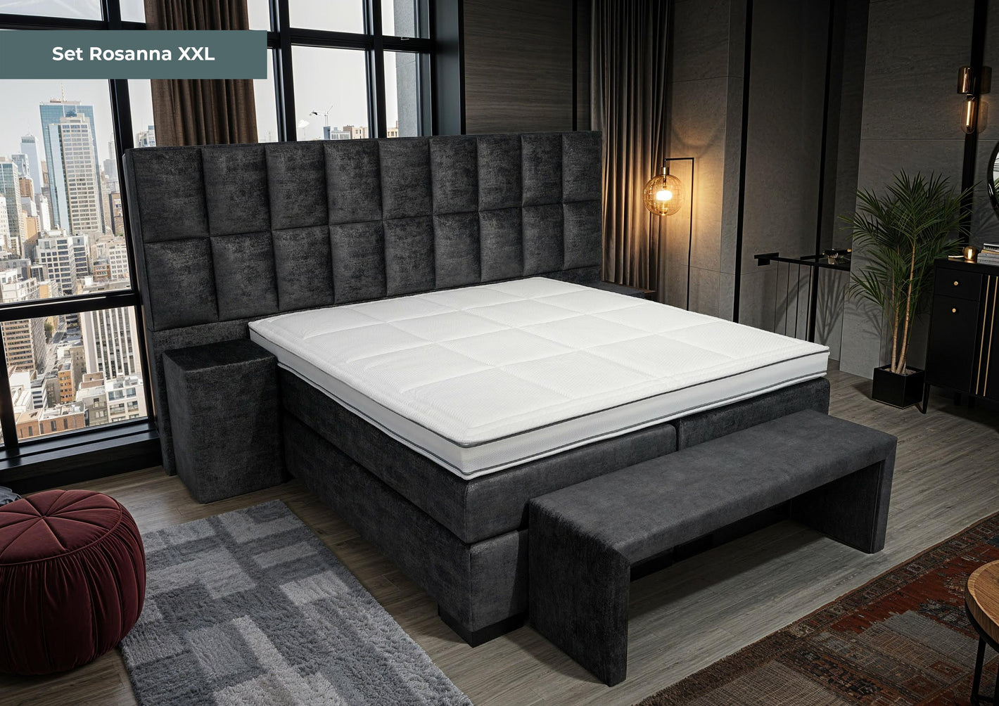 Boxspring Rosanna XXL - Speciale editie - Luxe 7 zone matrassen - complete set met gratis topmatras