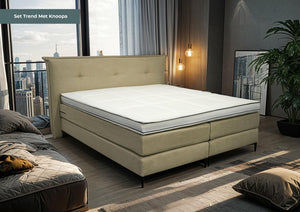 Boxspring Trend met Knoopa - Speciale editie - Luxe 7 zone matrassen - complete set met gratis topmatras