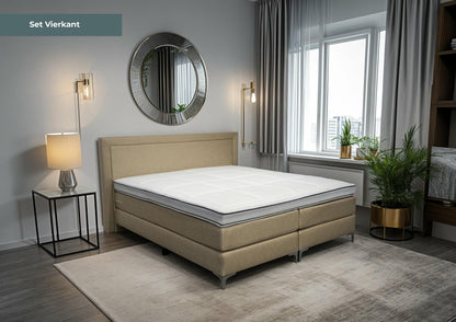Boxspring Vierkant - Speciale editie - Luxe 7 zone matrassen - complete set met gratis topmatras