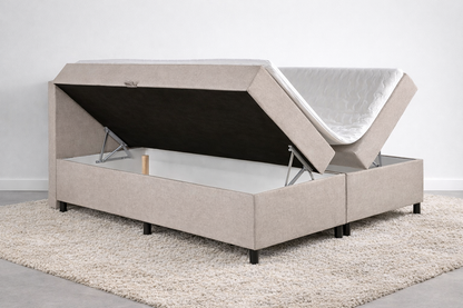 beige opbergboxspring zijkanten omhoog