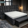 Boxspring Rosanna XXL - complete set - gratis topmatras - Zwart velvet