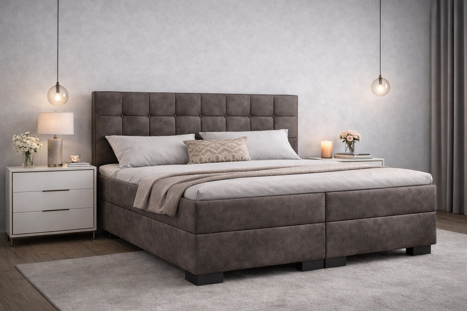 boxspring palencia bruin kunstleer