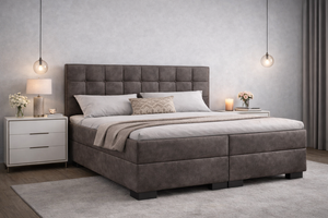 boxspring palencia bruin kunstleer