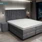 Boxspring Retro XL grijs - Speciale editie - Luxe 7 zone matrassen - complete set met gratis topmatras