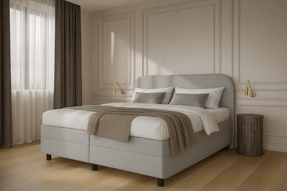 Boxspring Burgos - Stof - Luxe 7 zone matrassen - Complete set met gratis topmatras