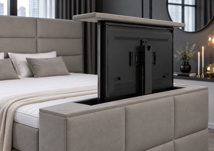 Boxspring Blocks XXL - met tv lift - complete set - gratis topmatras