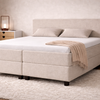 Boxspring Potenza - Stof - Luxe 7 zone matrassen - Complete set met gratis topmatras - Beige (22)