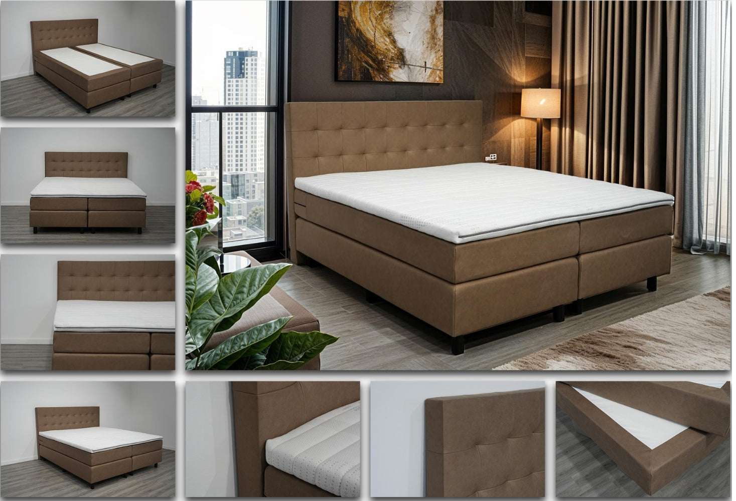 Boxspring Dubai - Speciale editie - Luxe 7 zone matrassen - complete set met gratis topmatras