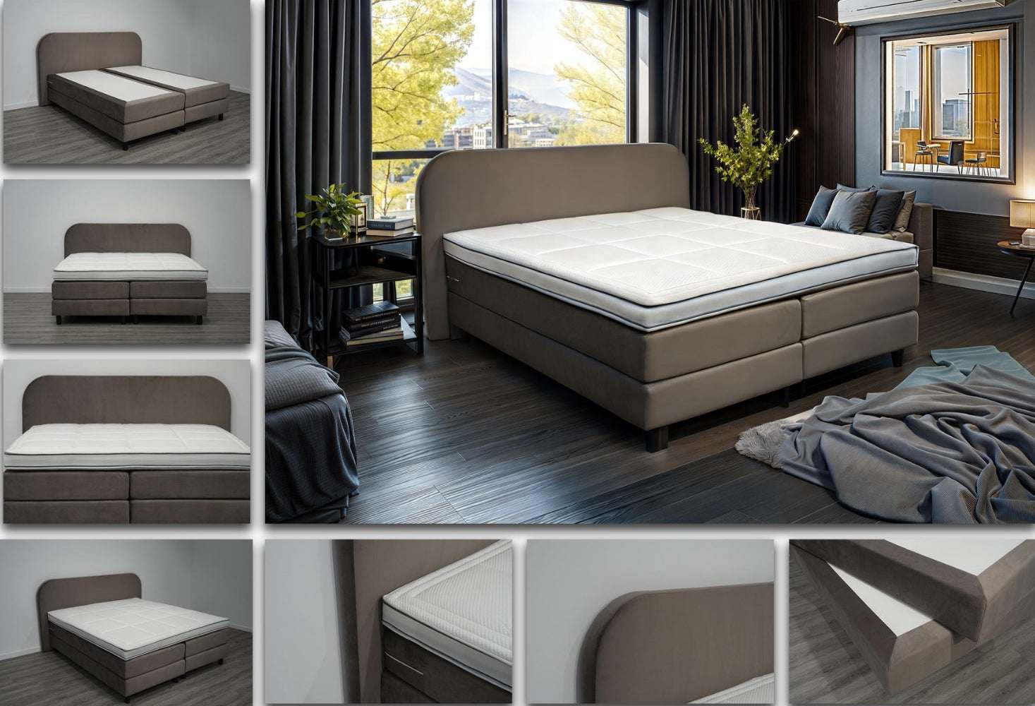 Boxspring Rond - Speciale editie - Luxe 7 zone matrassen - Complete set met gratis topmatras
