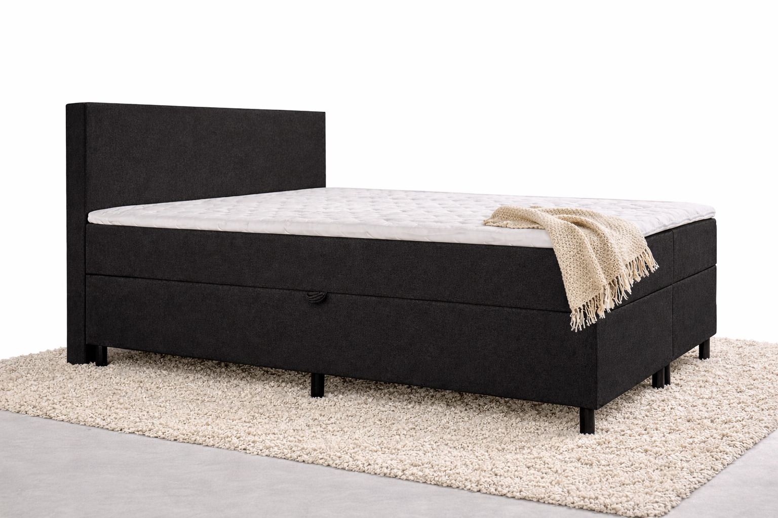zijaanzicht zwarte opbergboxspring