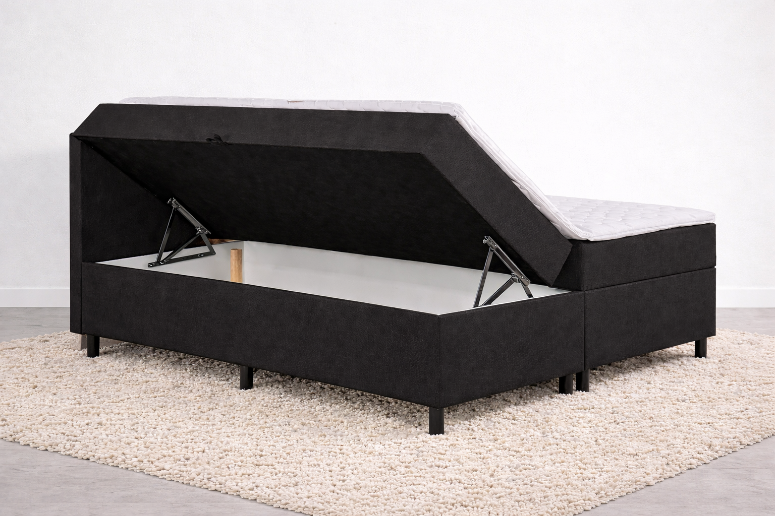 zijkant omhoog opbergboxspring zwart